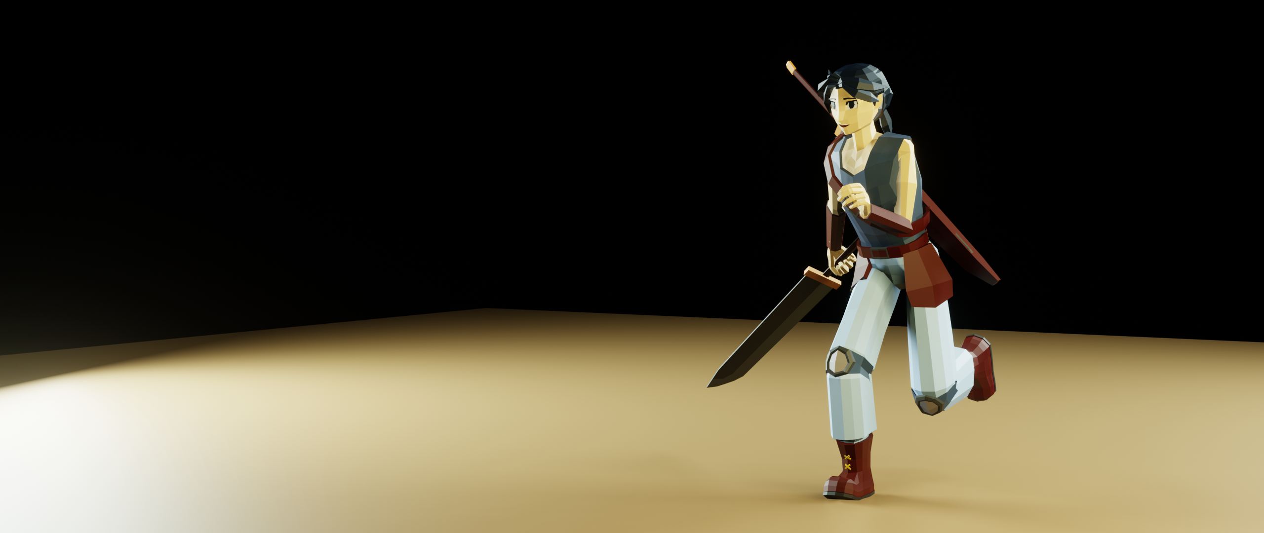 Lowpoly Character Swords Man preview image 2